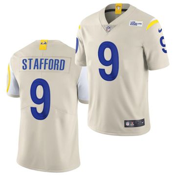 Men Los Angeles Rams 9 Matthew Stafford Nike Cream Limited NFL Jerseys